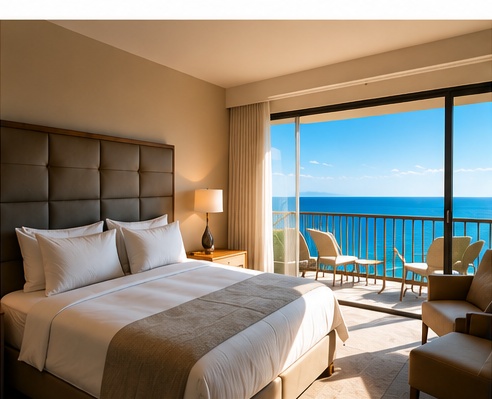 Hotel room with ocean view